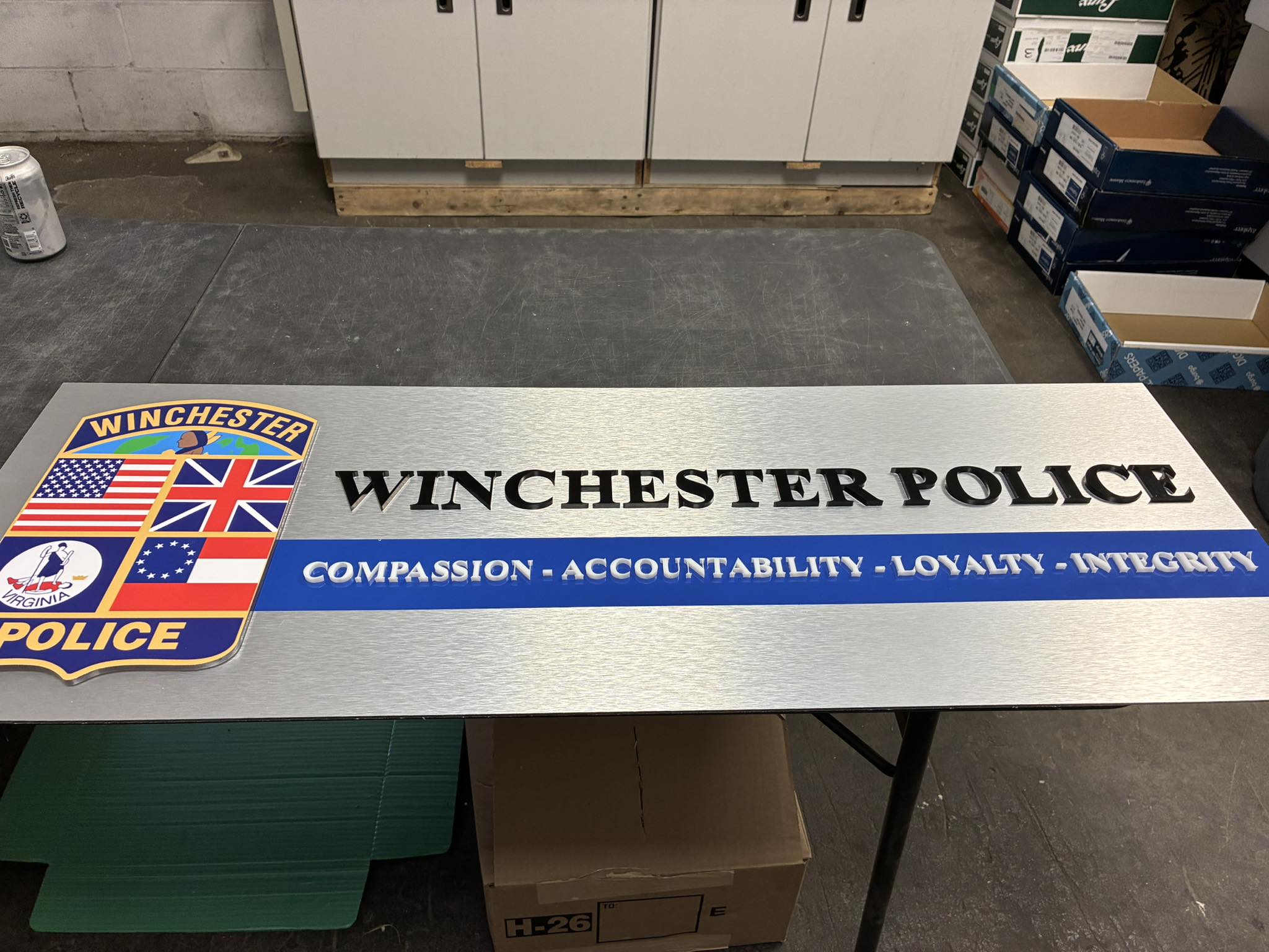 Custom dimensional sign for Winchester Police Department by Winchester Signs