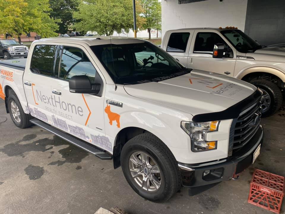 Full vehicle wrap on Ford F150 for NextHome Realty Select by Winchester Signs and Vehicle Wraps
